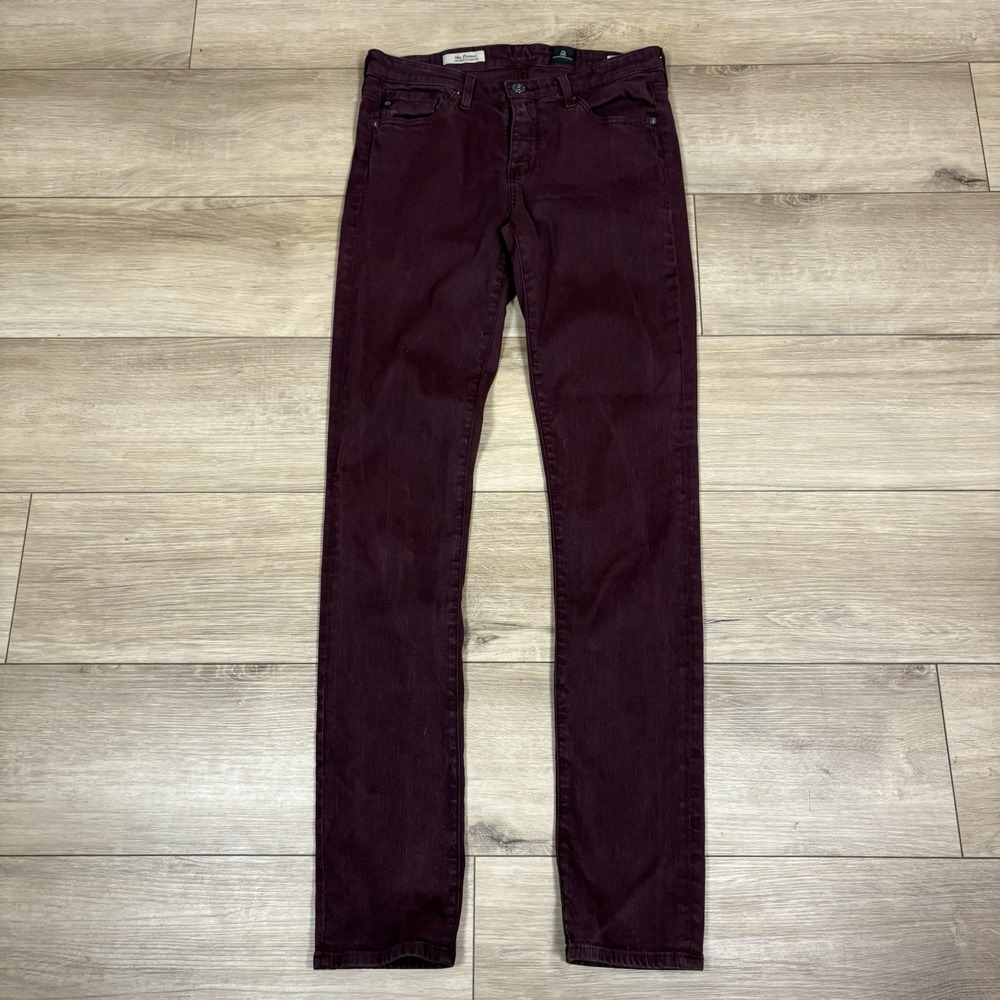 AG Adriano Goldschmied The Prima Mid-rise Cigarette‎ Leg Jeans Purple Size 27R